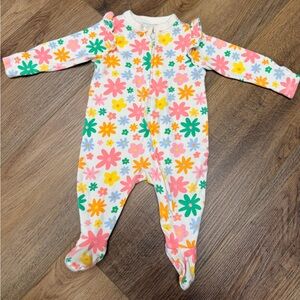 Old Navy Girl’s 2-Way Zip Colorful Floral Footie